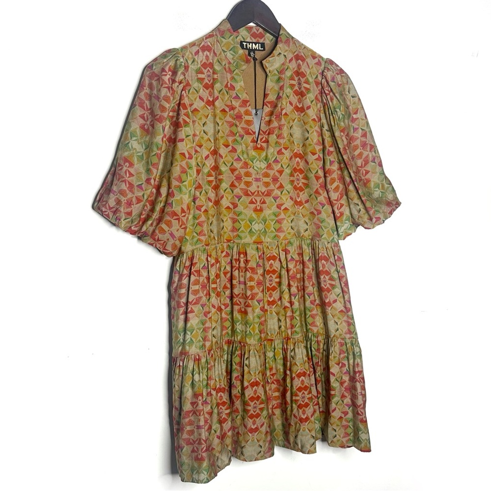 THML Lindsey Puff Sleeve Dress With Pockets Size Small NEW - Picture 5 of 10